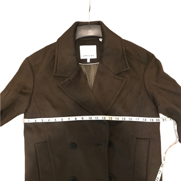 Lark and Ro Peacoat Women’s Size 0 Wool Blend Dark Olive New Without Tags - Picture 3 of 8